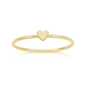 FJ0014 925 Sterling Silver Golden Heart Ring
