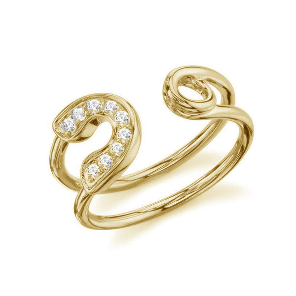 FJ0025 925 Sterling Silver Safety Pin Ring