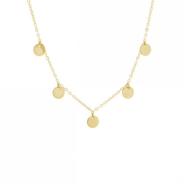 FX0017 925 Sterling Silver Coin Charm Choker Necklace