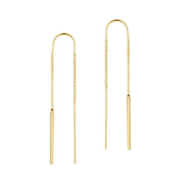 FE0062 925 Sterling Silver Feather Threader Earrings