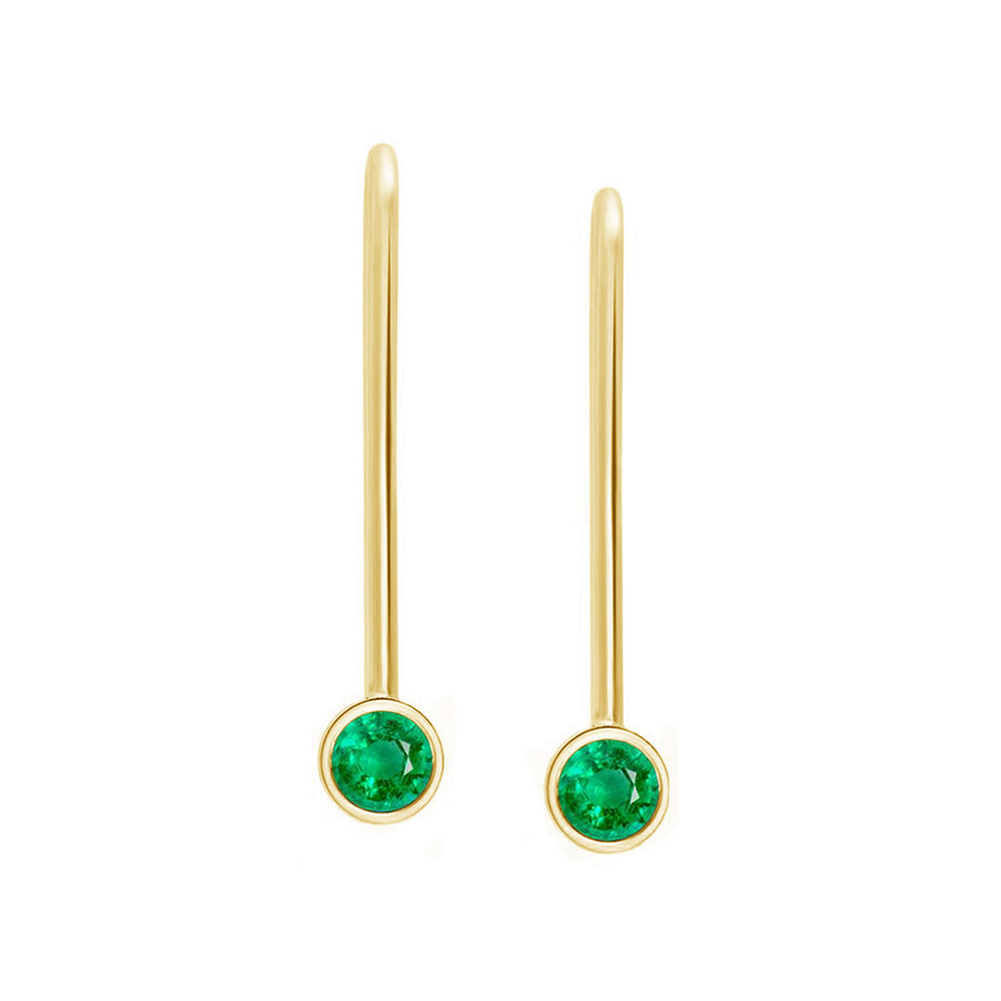 FE1452 925 Sterling Silver Emerald Drop Earring