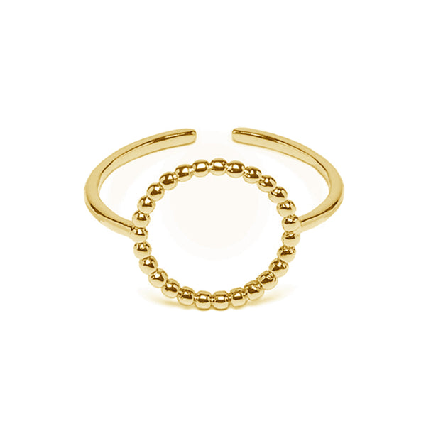 FJ0761 925 Sterling Silver Bead Adjustable Ring