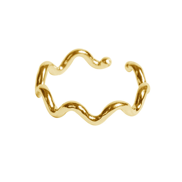 FJ0524 925 Sterling Silver Wave Crooked Ring