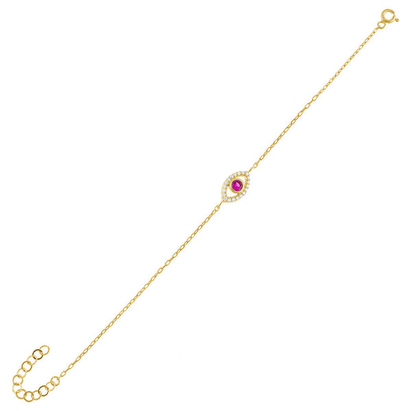 FS0166 925 Sterling Silver Cubic Zircon Eye Bracelet