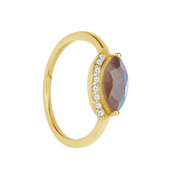 FJ0727 925 Sterling Silver Gemstone Cubic Zirconia Ring