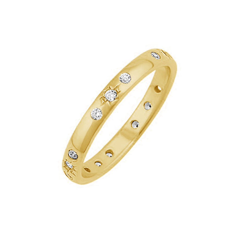 FJ0447 925 Sterling Silver Starry Night Gold Ring