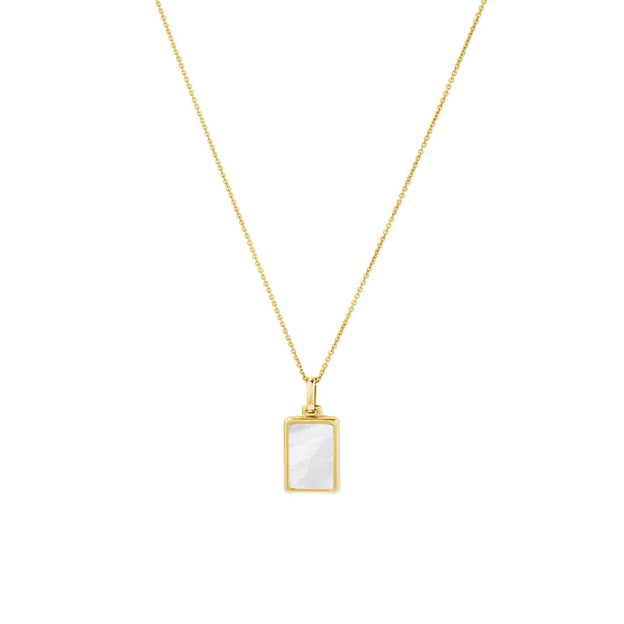 FX0504 Pearl Rectangle Locket Necklace