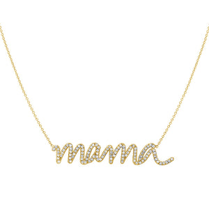 FX0480 925 Sterling Silver Crystal Mama Necklace