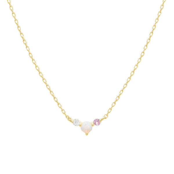 FX0662 925 Sterling Silver Opal Pendant Necklace