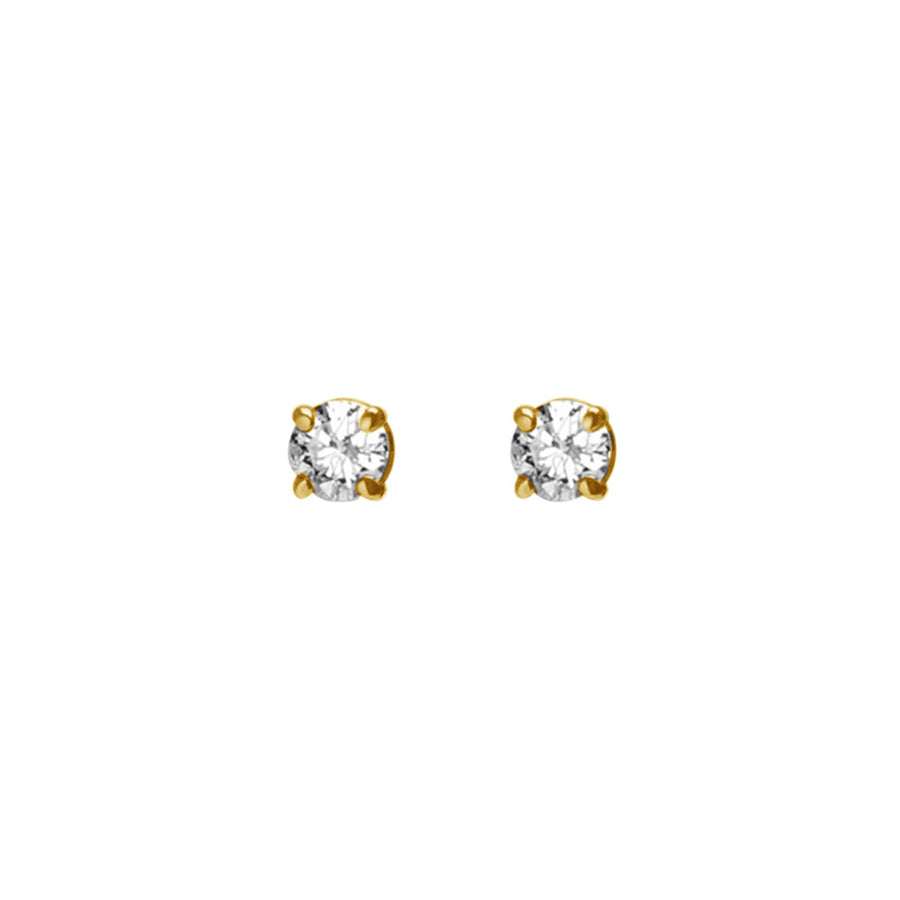 FE1064 925 Sterling Silver White Diamond Stud Earrings