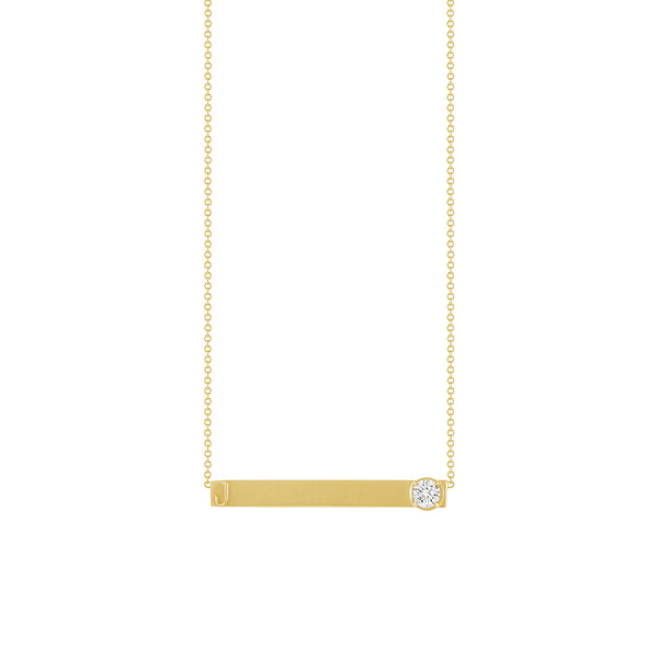 FX0452 925 Sterling Silver Bar Zircon Custom Necklace