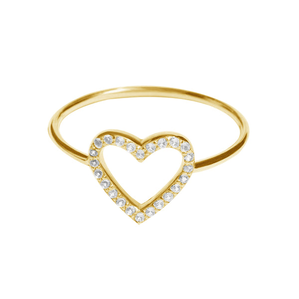 FJ0663 925 Sterling Silver Heart Wide Open Ring