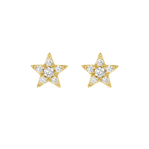 FE1152 925 Sterling Silver Cubic Zirconia Star Stud Earrings