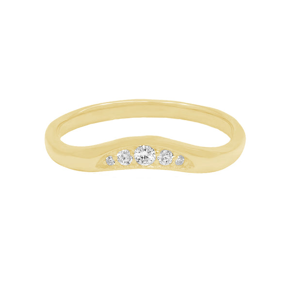 FJ0689 925 Sterling Silver Zircon Band Ring