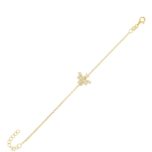 FS0069 925 Sterling Silver Bee Zircon Bracelet