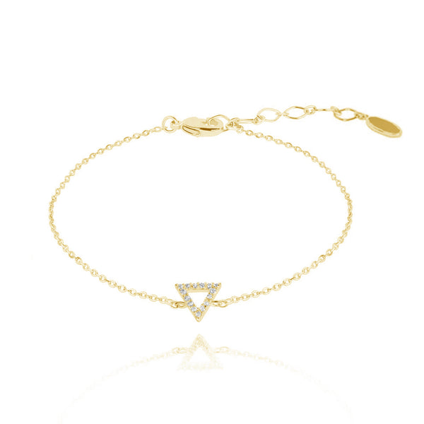 FS0004 925 Sterling Silver Pyramid Triangle Bracelet