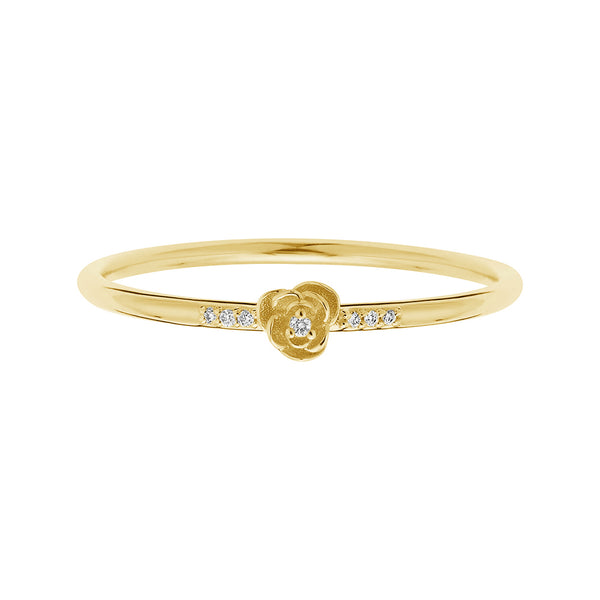 FJ0498 925 Sterling Silver Simple Style Flower Ring