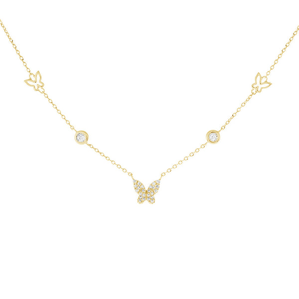 FX0243 925 Sterling Silver Butterfly Necklace