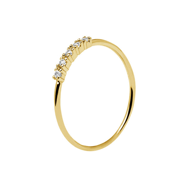 FJ0347 925 Sterling Silver Minimalist Mini Zircon Fine Ring