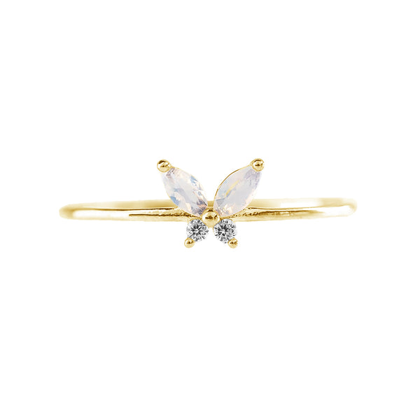 FJ0659 925 Sterling Silver Butterfly Cubic Zircon Ring