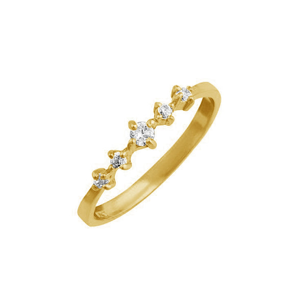 FJ0281 925 Sterling Silver Tiara Pave Ring