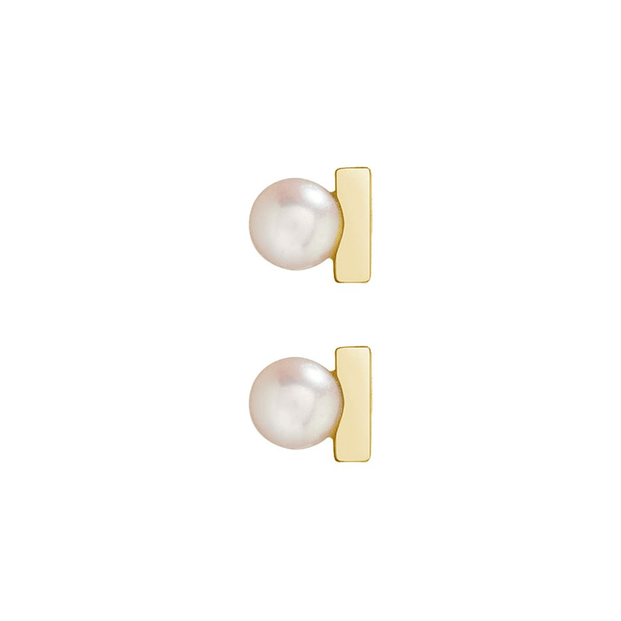 FE1742 925 Sterling Silver Freshwater Pearl Bar Stud Earring
