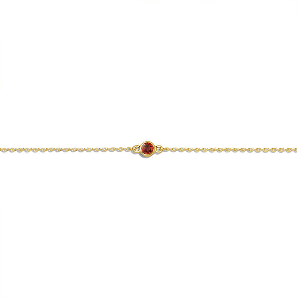 FS0137 925 Sterling Silver Red Zircon Bracelet