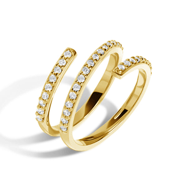 FJ0064 925 Sterling Silver Zircon Wrap Ring