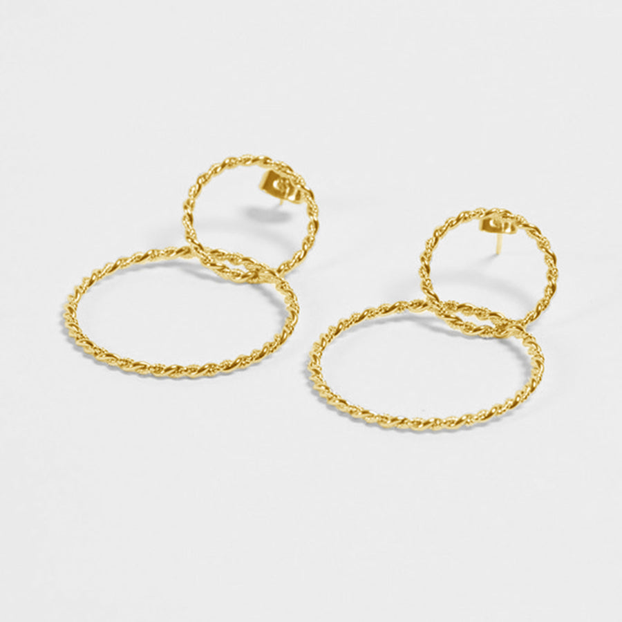FE0421 925 Sterling Silver Connection Circle Earrings