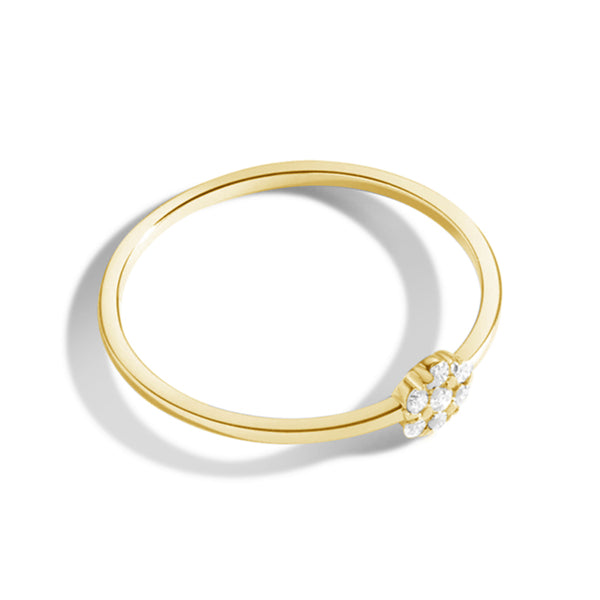 FJ0052 925 Sterling Silver Diamond Cluster Ring