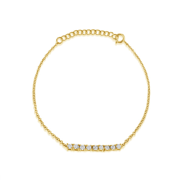 FS0144 925 Sterling Silver Zircon Bar Bracelet