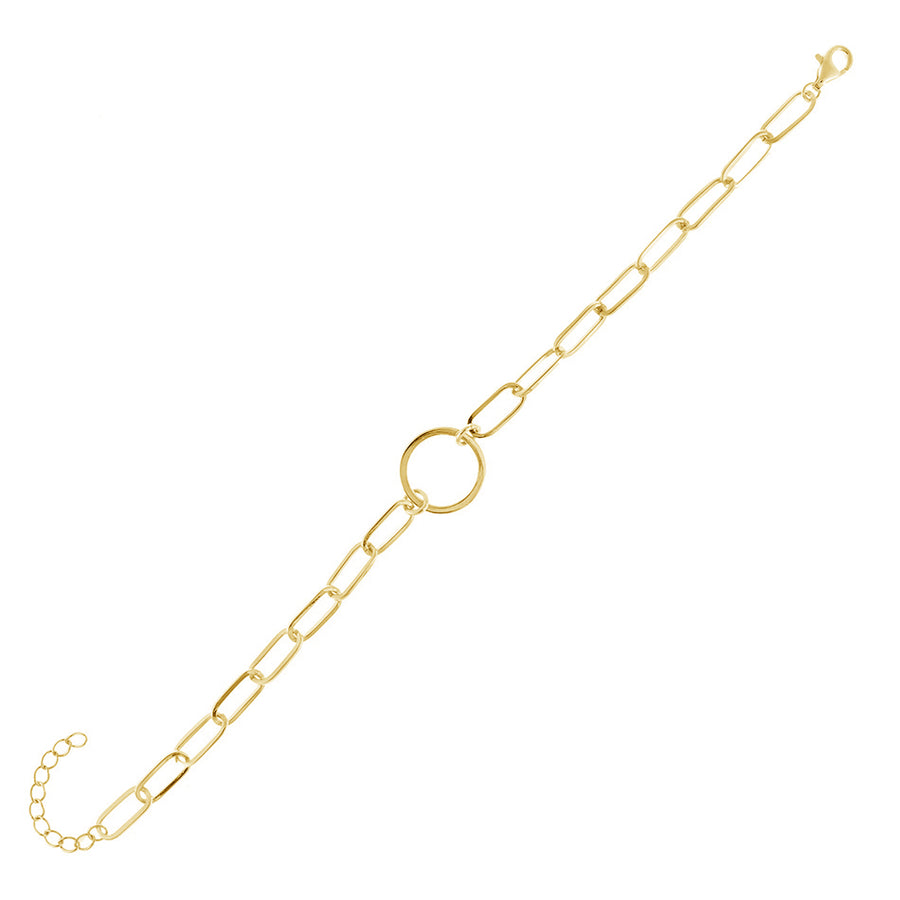 FS0074 925 Sterling Silver Circle Chain Bracelet