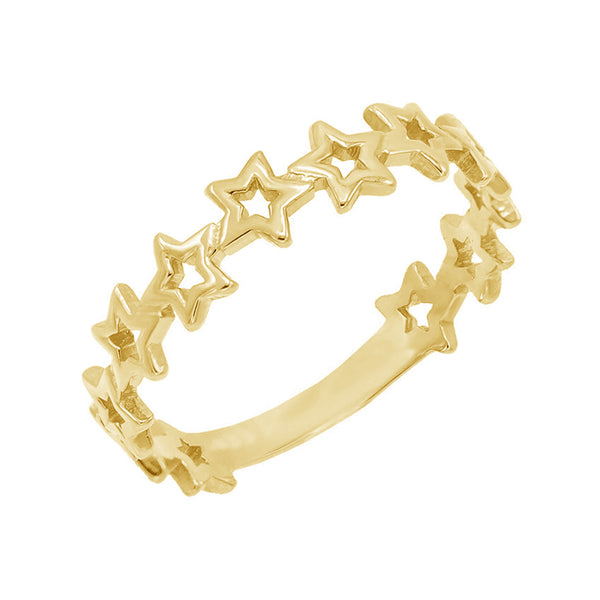 FJ0170 925 Sterling Silver Star Chain Ring