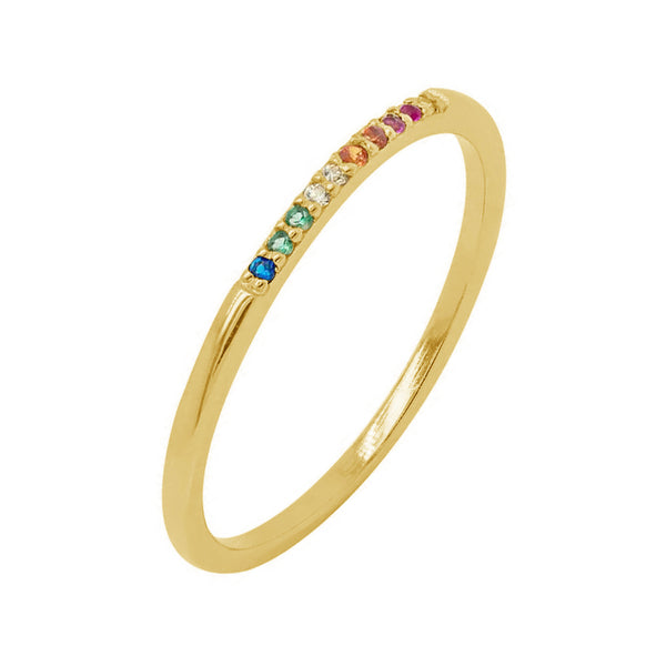 FJ0466 925 Sterling Silver Rainbow Eternity Ring