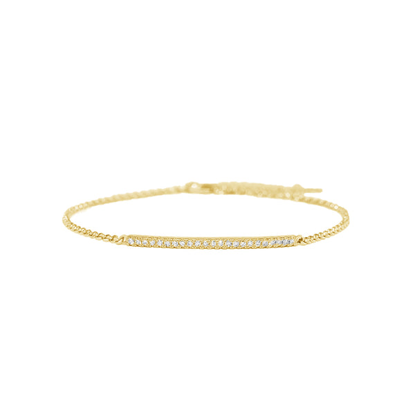 FS0222 925 Sterling Silver Pave Zircon Bar Bracelet