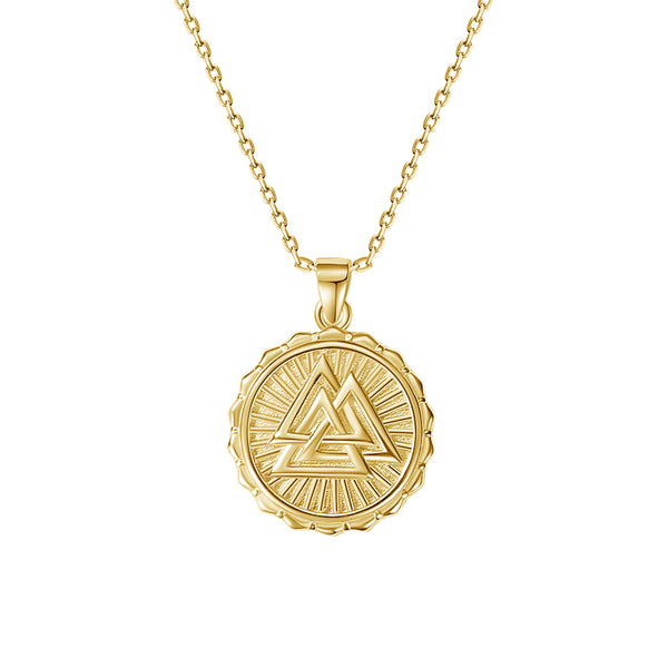 FX0841 925 Sterling Silver Valknut Necklace Pendant