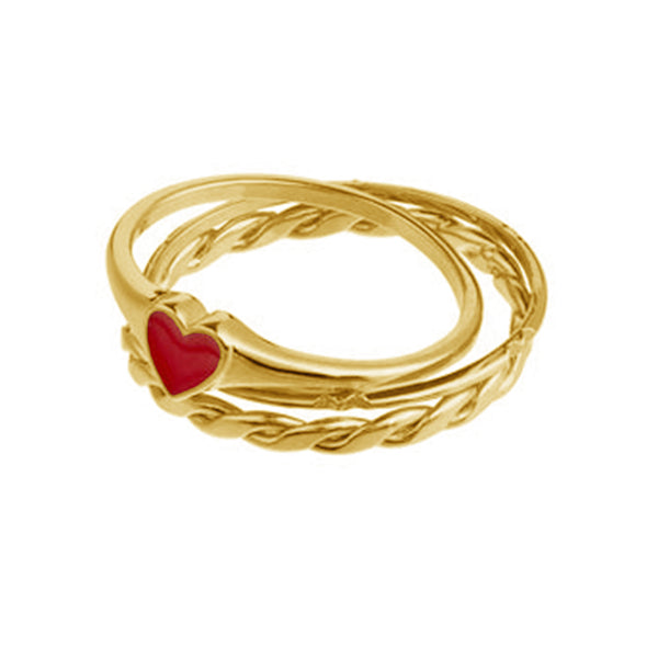 FJ0832 925 Sterling Silver Enamel Heart Multi Women Rings