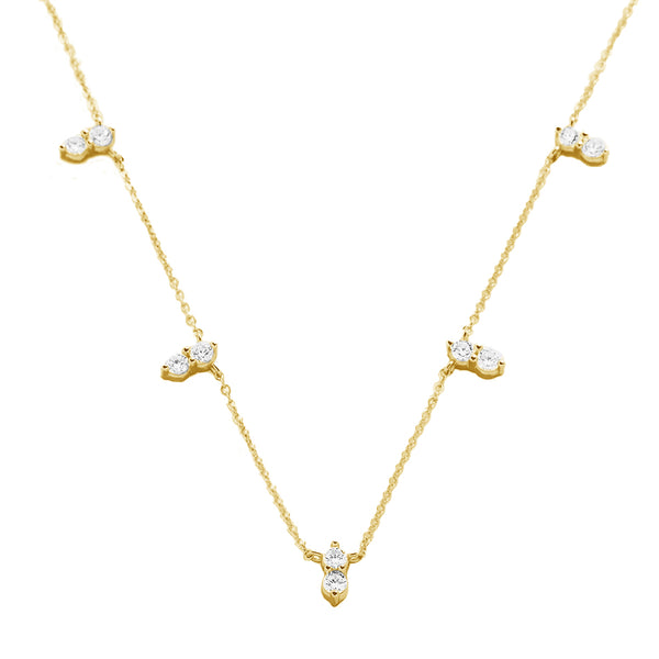 FX0882 925 Sterling Silver High Grade Cubic Zirconia Necklaces