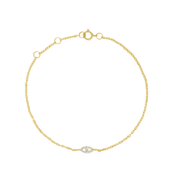 FS0295 925 Sterling Silver Lucky Eye Bracelet With CZ