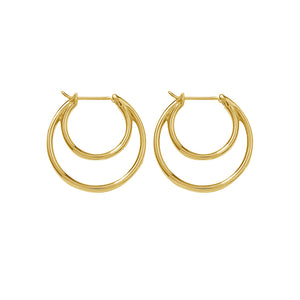 FE1383 925 Sterling Silver Crescent Hoop Earrings