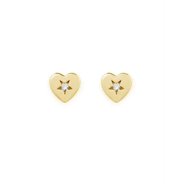 FE1000 925 Sterling Silver Heart Shape Stud Earrings