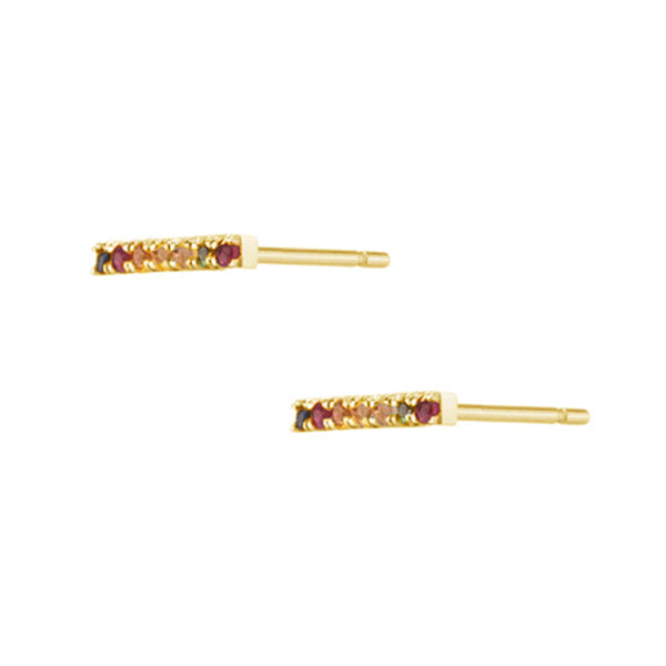 FE0274 925 Sterling Silver Kaleidoscope Midi Gold Bar Earrings