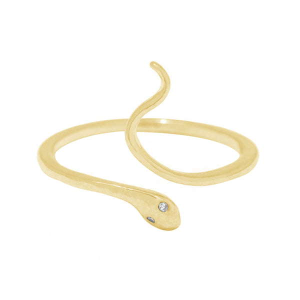 FJ0760 925 Sterling Silver Gold Vermeil Snake Ring