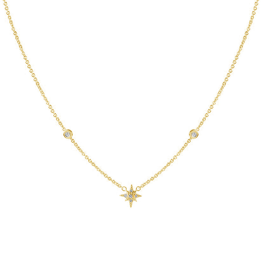 FX0450 925 Sterling Silver Shining Star Zircon Necklace
