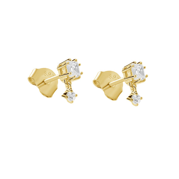 FE1923 925 Sterling Silver Cubic Zirconia Women Stud Earrings