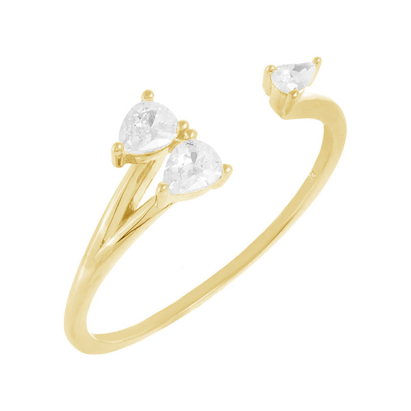 FJ0178 925 Sterling Silver Zircon Open Ring