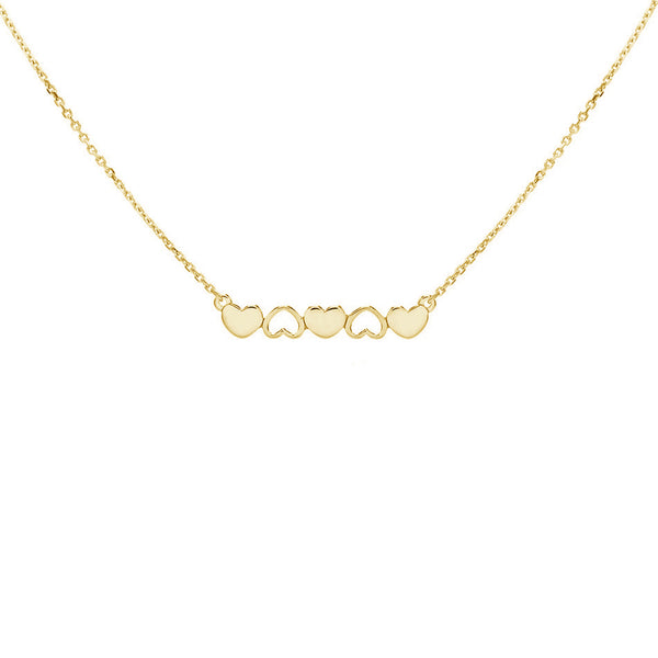 FX0187 925 Sterling Silver Link Heart  Necklace