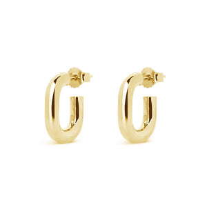FE1322 925 Sterling Silver Pipe Gold Stud Earrings