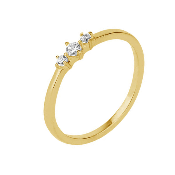 FJ0460 925 Sterling Silver Topaz Gold Cubic Zircon Ring