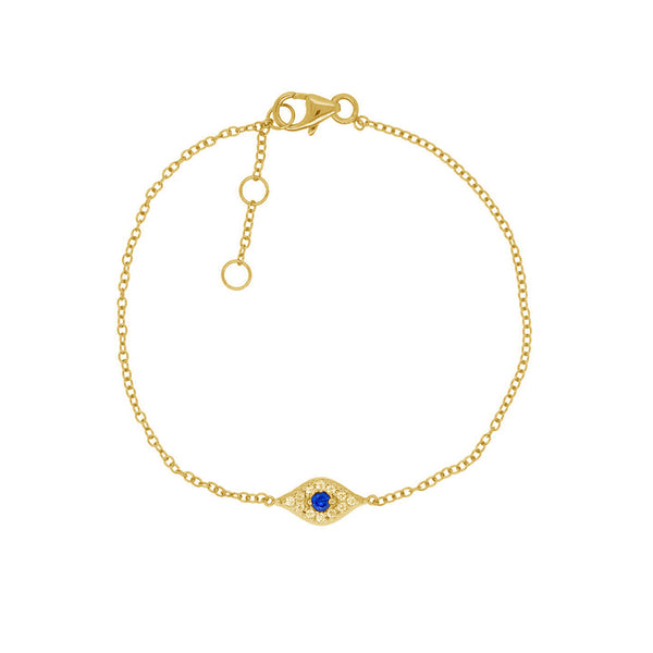 FS0133 925 Sterling Silver Fashion Blue Eye Bracelet